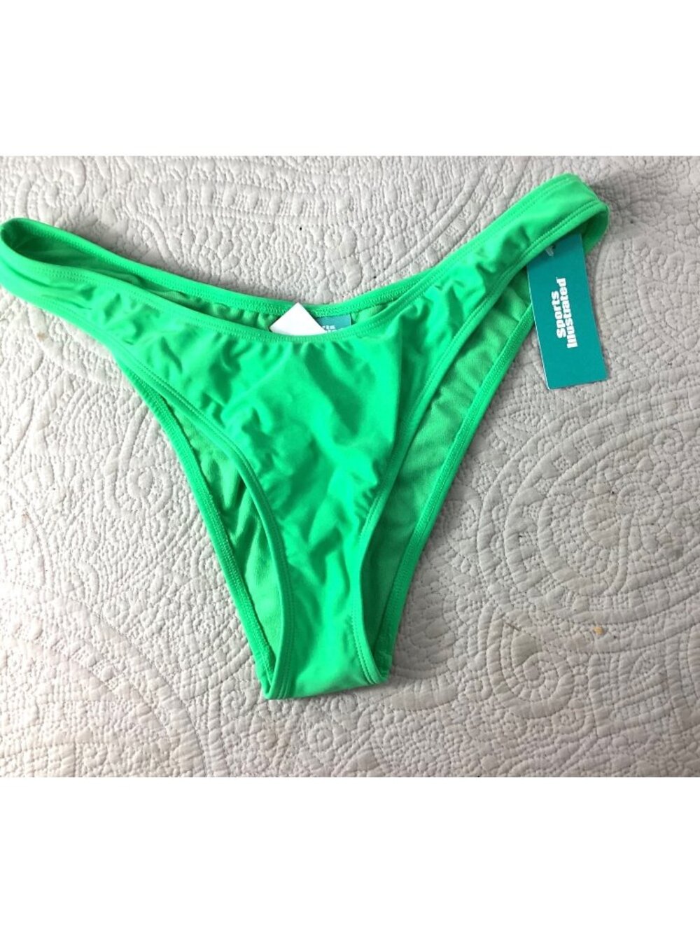 Sports Illustrated Womens Green Cheeky Bikini Bottom XL Nylon/Spandex Blend*NWT